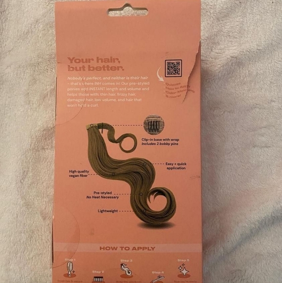 Dark brown synthetic wrap around corn wave ponytail hair extensions new open box - Picture 2 of 6